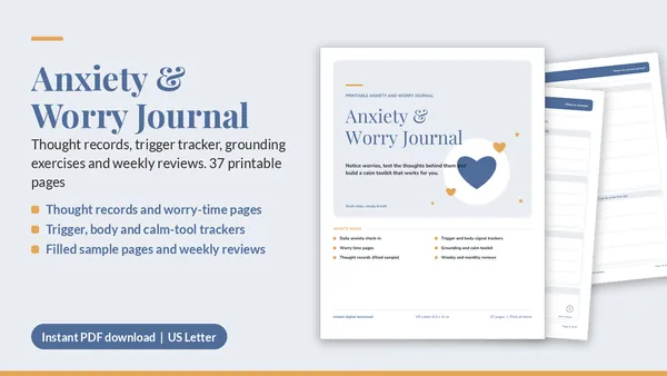 Cover of Anxiety & Worry Journal