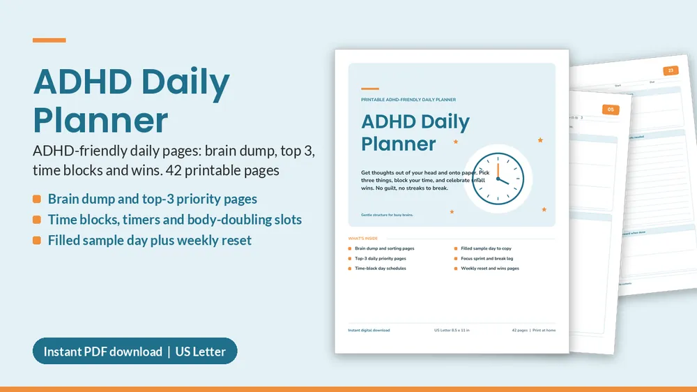Cover of ADHD Daily Planner & Brain Dump Pages