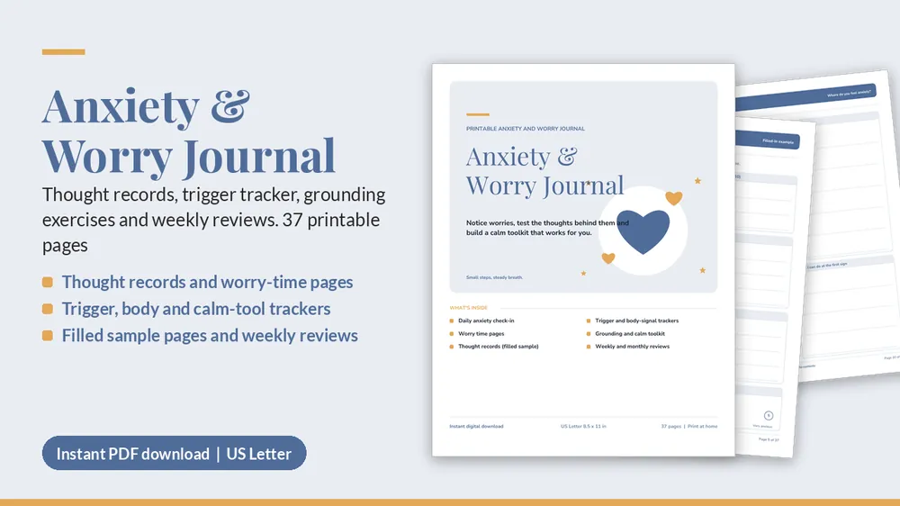 Cover of Anxiety & Worry Journal
