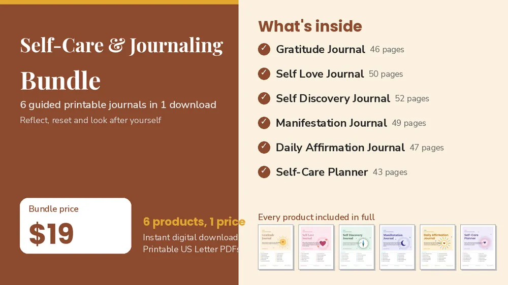 Cover of Self-Care & Journaling Bundle