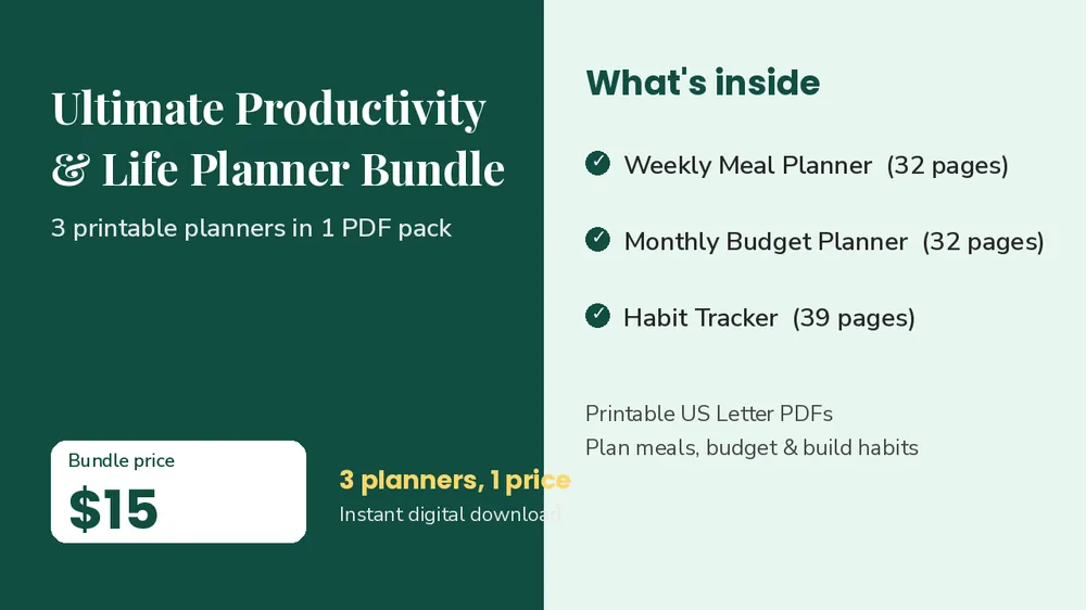Cover of Ultimate Productivity & Life Planner Bundle