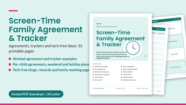 Cover of Screen-Time Family Agreement & Tracker