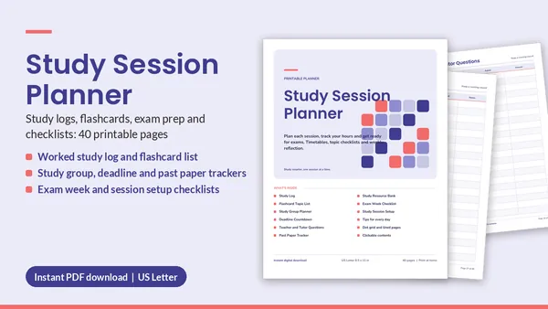 Cover of Study Session Planner