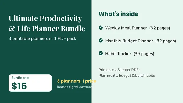 Cover of Ultimate Productivity & Life Planner Bundle